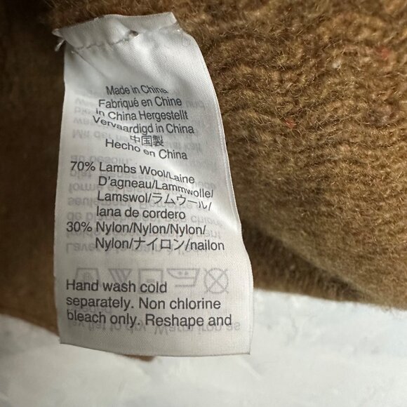 J. Crew Mercantile Long Brown Lambs Wool Button-Front Cardigan Coat Womens Mediu - Picture 9 of 9